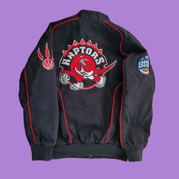Toronto Raptors NBA black denim varsity letterman jacket - Picture 2 of 3